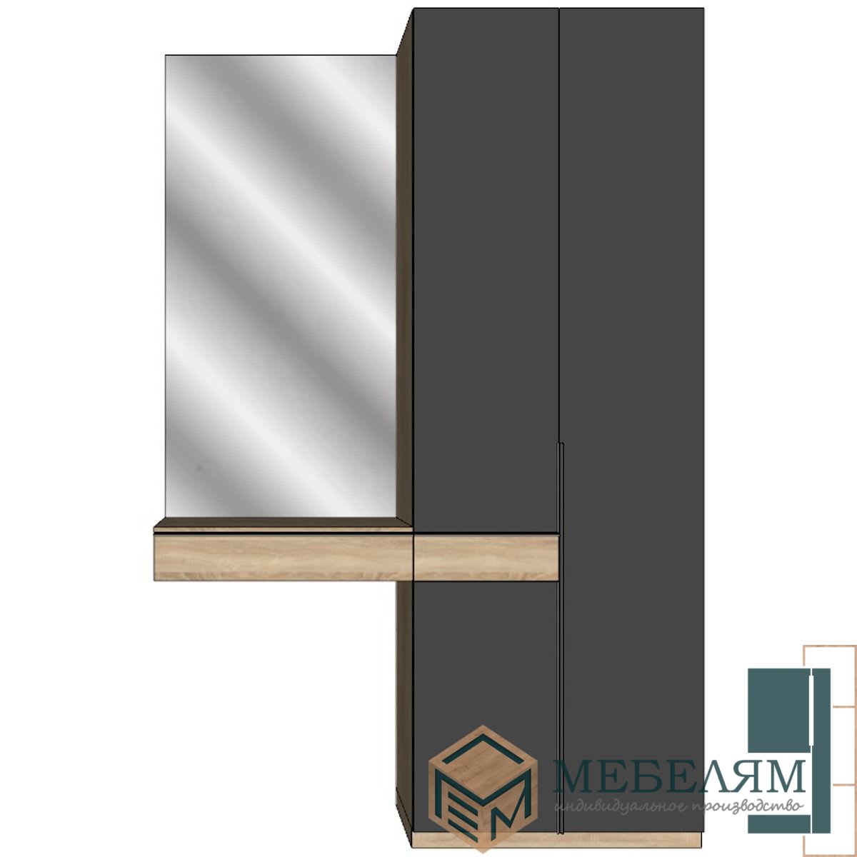 Шкаф Монако графит 2 Изготовление, ремонт, модернизация торговой и корпусной мебели в Москве - Шкаф Монако Графит 2